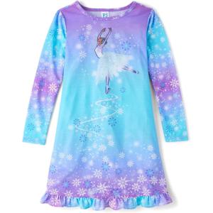 The Children’s Place Girls’ Long Sleeve Nightgown(Plum Princess Ballet)