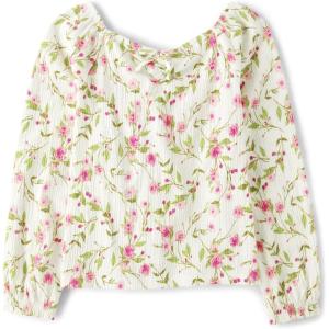 The Children’s Place Girls Long Sleeve Smocked Peplum Top(Fiona Roses)