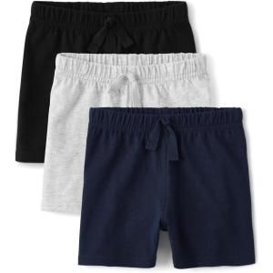 The Children’s Place Unisex Baby and Newborn Cotton Pull on Everyday Shorts(Grey/Navy/Black 3-pack)