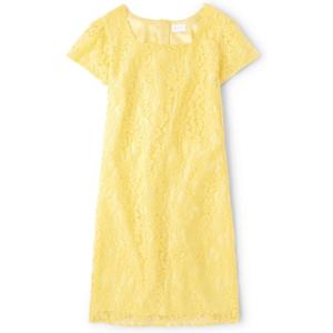 The Children’s Place Womens Short Sleeve Holiday Dress(Yellow Lace)