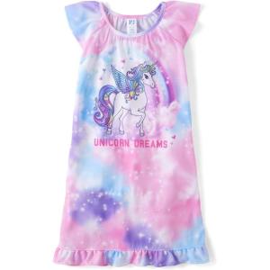 The Children’s Place girls Short Sleeve Nightgown(Unicorn Cloud)