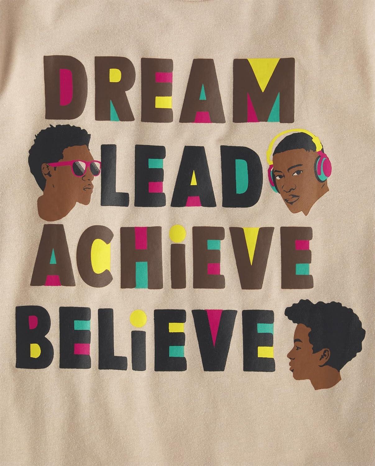 imageThe Childrens Place Boys All Holidays Short Sleeve Graphic TShirtstShirtDream Lead Achieve Believe