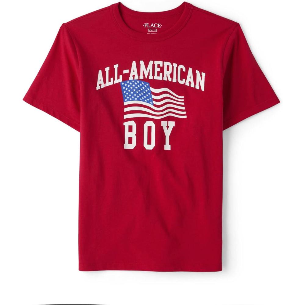 imageThe Childrens Place Boys All Holidays Short Sleeve Graphic TShirtstShirtAll American Boy