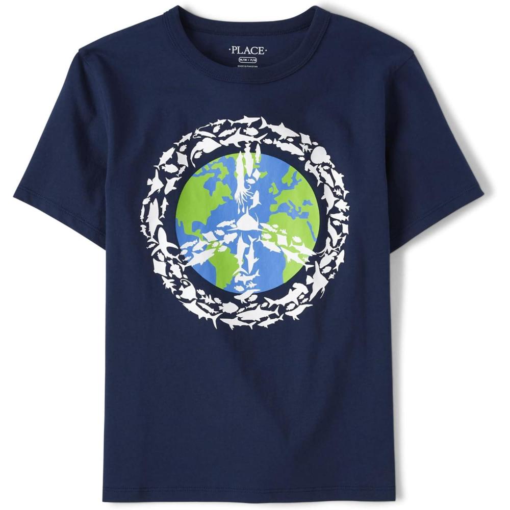 imageThe Childrens Place Boys All Holidays Short Sleeve Graphic TShirtstShirtEarth Peace