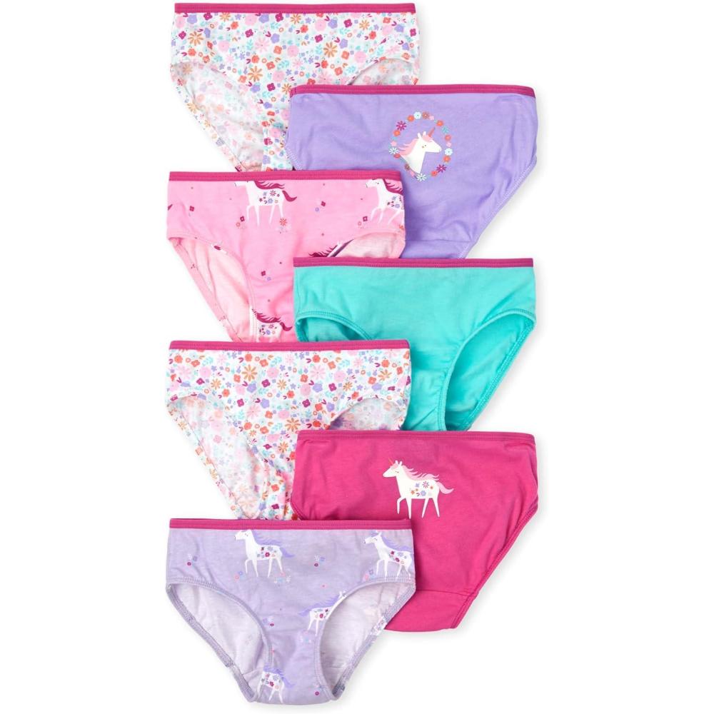 imageThe Childrens Place girls Cotton Brief Underwear Variety PackSparkle Pink 7pack