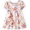 The Children’s Place Baby-Girls and Toddler Tiered Dress, Short Sleeve(White Daisy Puff Sleeve)