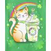 The Children’s Place Girls’ Short Sleeve Graphic T-Shirt(St Patrick’s Day Cat Drink)