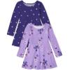 The Children’s Place Girls’ Short Sleeve Dressy Dress(Iris Pop 2-pack)