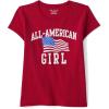 The Children’s Place Girls’ Short Sleeve Graphic T-Shirt(All American Girl)