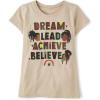 The Children’s Place Girls’ Short Sleeve Graphic T-Shirt(Dream lead achieve believe)