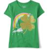 The Children’s Place Girls’ Short Sleeve Graphic T-Shirt(St Patrick’s Day Shamrock)