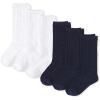 The Children’s Place girls Knee Socks Variety Pack(White/Tidal 6-pack)
