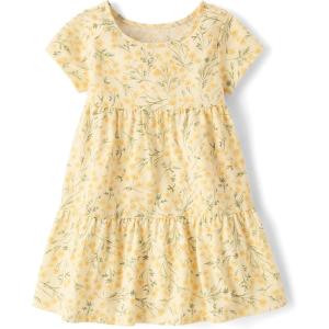 The Children’s Place Baby-Girls and Toddler Tiered Dress, Short Sleeve(Vanilla Wafer)