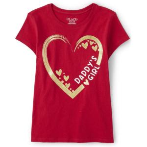 The Children’s Place Girls’ Short Sleeve Graphic T-Shirt(Daddy’s Girl)