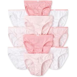 The Children’s Place girls Cotton Brief Underwear Variety Pack(Pinks/Whites 10-pack)