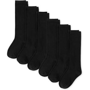 The Children’s Place girls Knee Socks Variety Pack(Black 6-pack)