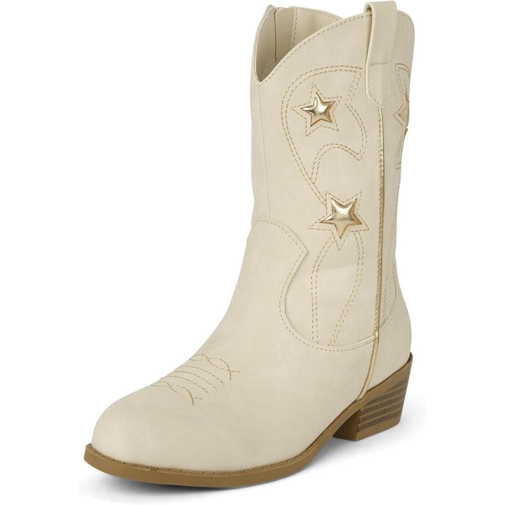 imageThe Childrens Place Girls Western Cowgirl BootsIvory