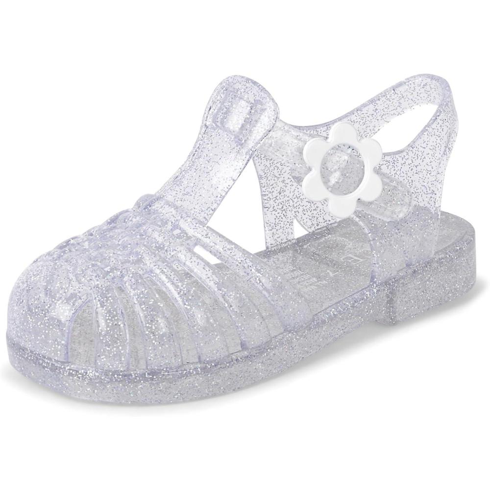 imageThe Childrens Place girls Girls Jelly Fisherman SandalsClear Silver Glitter