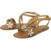 The Children’s Place Girls’ Adjustable Ankle Strap Flat Sandals(Tan Flower)