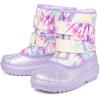 The Children’s Place Girls’ Faux Fur Trim Winter Snow Boots(Purple Cream Swirl)