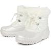 The Children’s Place Girls’ Faux Fur Trim Winter Snow Boots(White Toggle)
