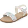 The Children’s Place Girls’ Adjustable Ankle Strap Flat Sandals(Pastel Multicolor Braid)