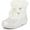 The Children’s Place Girls’ Faux Fur Trim Winter Snow Boots(White Toggle)
