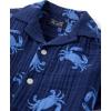 The Children’s Place Baby Boys’ And Toddler Gauze Short Sleeve Shirt and Shorts, 2 Piece Outfit(Tidal Crabs)