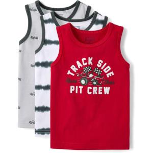 The Children’s Place Boys and Toddler Assorted Sleeveless Tank Tops(Motoroil 3-pack)