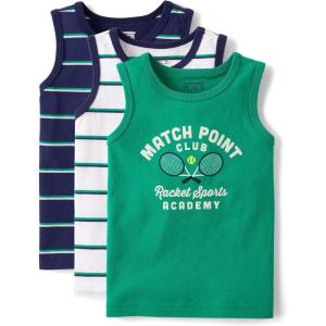 The Children’s Place Boys and Toddler Assorted Sleeveless Tank Tops(Soft White 3-pack)