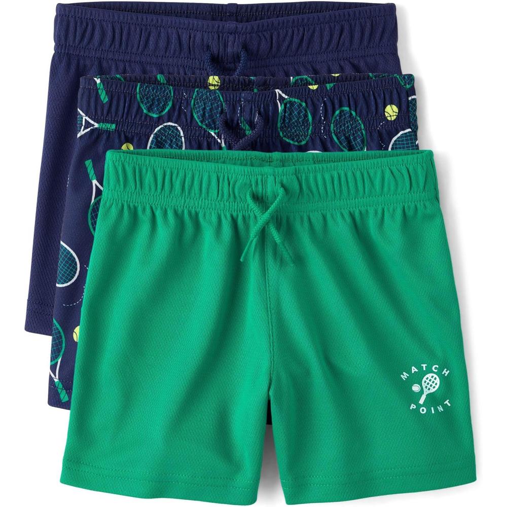 imageThe Childrens Place Baby Boys and Toddler Quick Dry Mesh Basketball ShortsBlack Currant 3pack