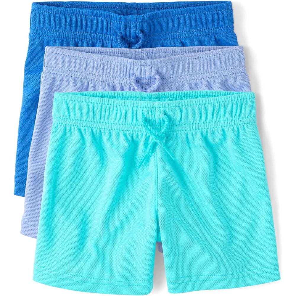 imageThe Childrens Place Baby Boys and Toddler Quick Dry Mesh Basketball ShortsPastel Blue 3pack