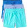 The Children’s Place Baby Boys’ and Toddler Quick Dry Mesh Basketball Shorts(Pastel Blue 3-pack)