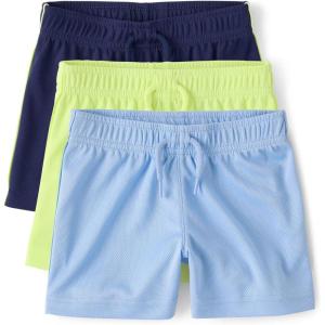 The Children’s Place Baby Boys’ and Toddler Quick Dry Mesh Basketball Shorts(Lime/Sky Blue/Tidal 3-pack)
