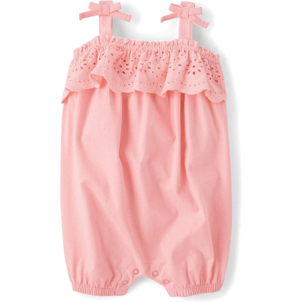 imageThe Childrens Place Baby Girls And Newborn Everyday Summer RompersFuzzy Pink