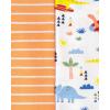The Children’s Place Baby Boys’ And Newborn Short Sleeve Bodysuits, Multipacks(Dinos/Stripe 5-pack)