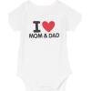 The Children’s Place Baby Short Sleeve 100% Cotton Onesie Bodysuits(I Heart Mom and Dad)