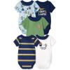 The Children’s Place Baby Boys’ And Newborn Short Sleeve Bodysuits, Multipacks(Camper 5-pack)