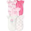 The Children’s Place Baby Boys’ And Newborn Short Sleeve Bodysuits, Multipacks(Flamingo 5-pack)