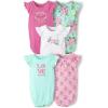 The Children’s Place Baby Boys’ And Newborn Short Sleeve Bodysuits, Multipacks(Rose Floral 5-pack)