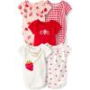 The Children’s Place Baby Boys’ And Newborn Short Sleeve Bodysuits, Multipacks(Strawberry Red 5-pack)
