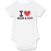 The Children’s Place Baby Short Sleeve 100% Cotton Onesie Bodysuits(I Heart Mom and Dad)