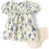 The Children’s Place,Baby-Girls,and Newborn Casual Short Sleeve Dress with Diaper CoverWhite Daisy Bunny,12 Months,18 Months(Blue Floral)