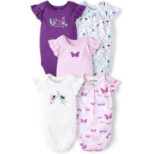 The Children’s Place Baby Boys’ And Newborn Short Sleeve Bodysuits, Multipacks(Fairy 5-pack)