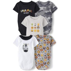 The Children’s Place Baby Boys’ And Newborn Short Sleeve Bodysuits, Multipacks(Jungle)