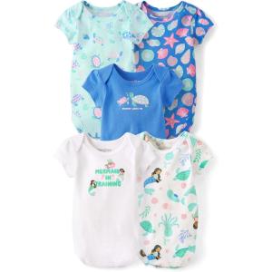 The Children’s Place Baby Boys’ And Newborn Short Sleeve Bodysuits, Multipacks(Turtle 5-pack)