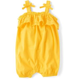 The Children’s Place Baby Girls’ And Newborn Everyday Summer Rompers(Aspen Gold)