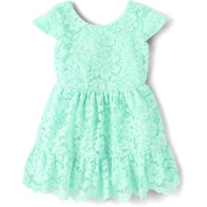 The Children’s Place Baby-Girls and Toddler Short Sleeve Dressy Dresses(Mellow Aqua Lace)