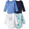 The Children’s Place Baby Boys’ And Newborn Long Sleeve Bodysuits, Multipacks(Spring Dino 4-pack)