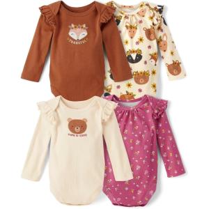 The Children’s Place Baby Boys’ And Newborn Long Sleeve Bodysuits, Multipacks(Harvest Fall 4-pack)